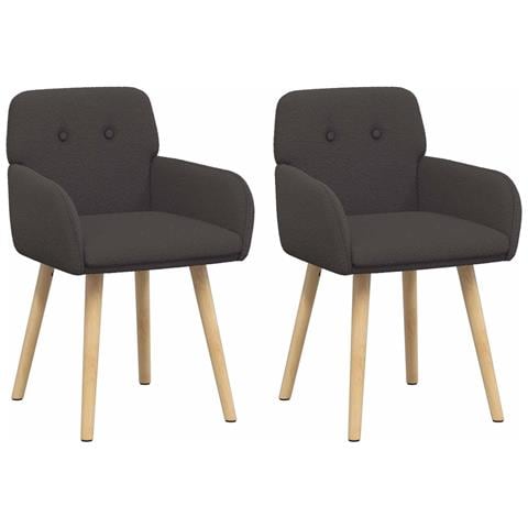 Sedie da pranzo 2 pcs Bouclé Grigio Scuro 59 x 57 x 85 cm - Foto 1
