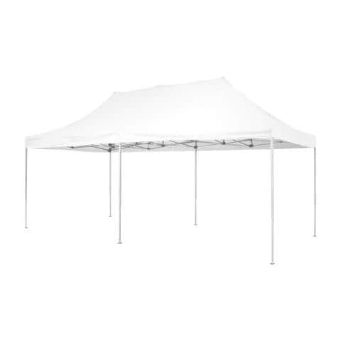 Gazebo Pieghevole M 3x6 Bianco. Gambe Telescopiche Parte Bassa 30x30 Mm E Parte Alta 25x25 Mm - F005 - Foto 1