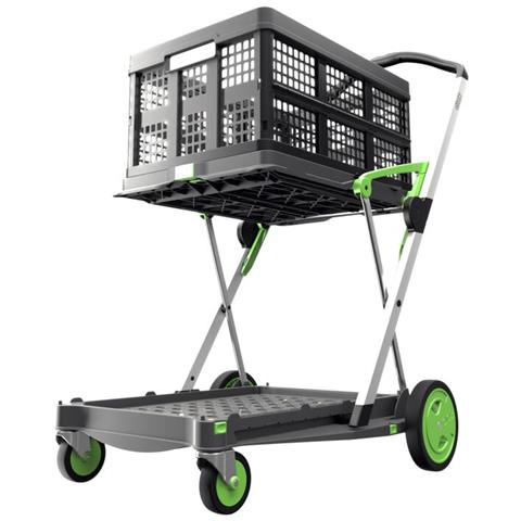 Carrello Pieghevole Per Trasporto Clax, Verde E Grigio - Foto 1