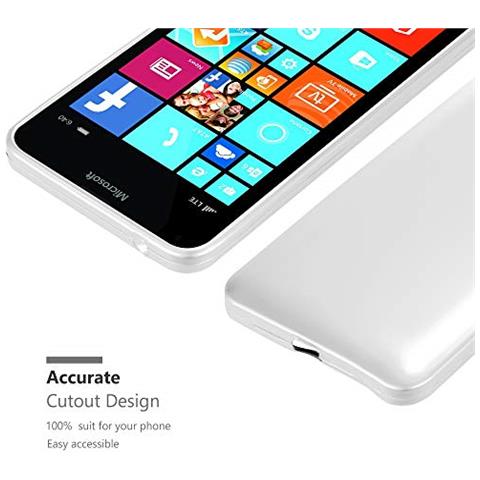 Custodia Compatibile Con Nokia Lumia 640 Xl In Argento Metallico - Coperchio Protettivo In Silicone Tpu Flessibile - Foto 2