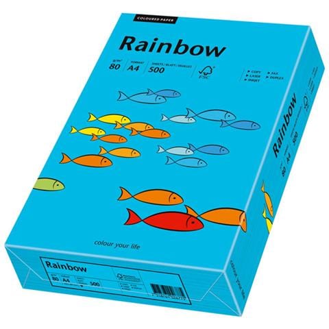 Rainbow A4 500er, A4 (210×297 mm) , Universale, Opaco, Blu, ECF - Foto 1