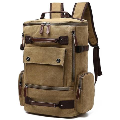 HTN - Zaino Da Viaggio In Tela Vintage Da Uomo (khaki) - ePRICE