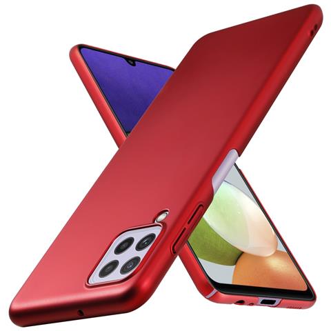 Custodia Compatibile Con Samsung Galaxy A22 4g / M22 / M32 4g In Rosso Metallo - Hard Case Coperchio Protettivo In Look Metallico Contro I Graffi E Gli Urti - Foto 1