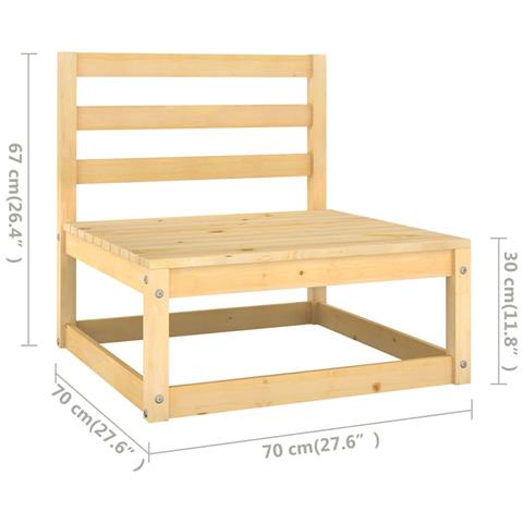Set Divani da Giardino 3 pz con Cuscini Legno Massello di Pino - Foto 10