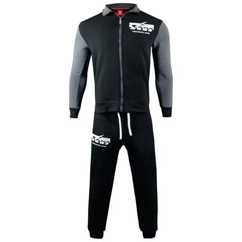 Tuta Uomo Zeus Sport Cotone Felpato Art. Mz02 : Nero \ Grigio Melange Scuro Tg Xl - Foto 1