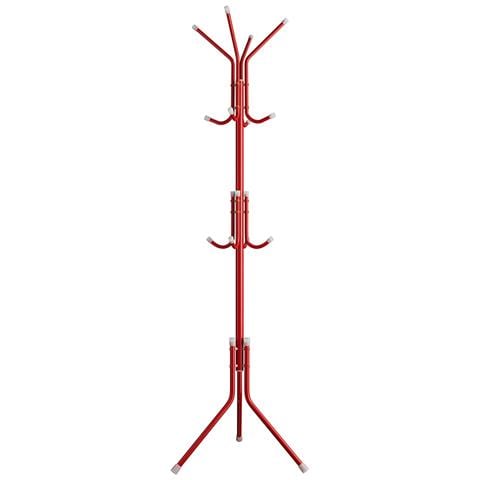 Attaccapanni Da Terra Salvaspazio 12 Ganci Stand Appendiabiti A Piantana Rosso - Foto 7