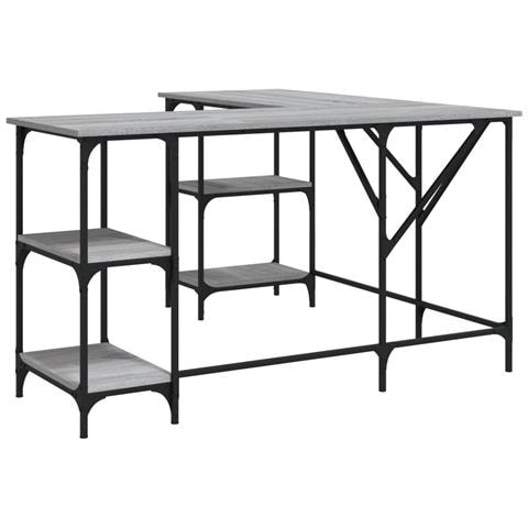 Scrivania Grigio Sonoma 139x139x75 Cm In Legno Multistrato - Foto 2