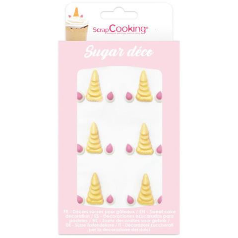 6 Decorazioni Di Zucchero - Corno Di Unicorno - Foto 1