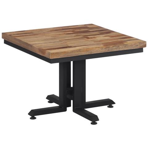 Tavolino Da Salotto 55x55x40cm Massello Teak Di Recupero - Foto 2