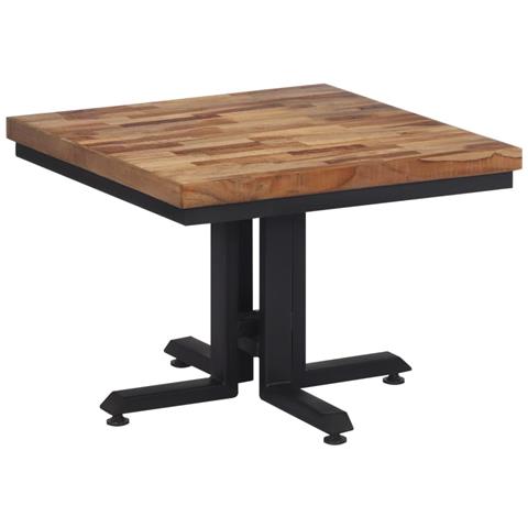 Tavolino Da Salotto 55x55x40cm Massello Teak Di Recupero - Foto 3