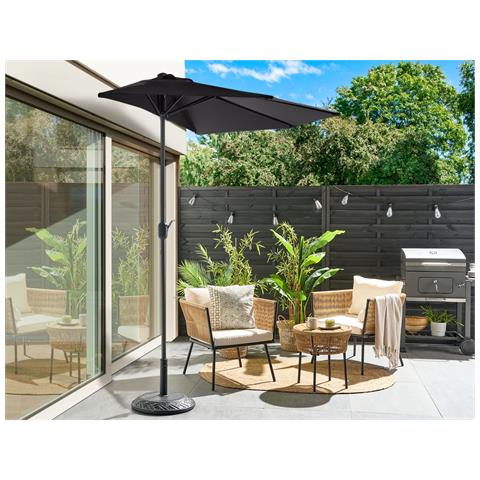 Ombrellone Semicircolare 270 Cm Galati Nero - Foto 1