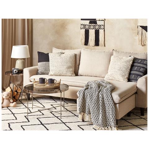 Set Di 2 Cuscini Howea Cotone 45 X 45 Cm Beige Trama Geometrica - Foto 1