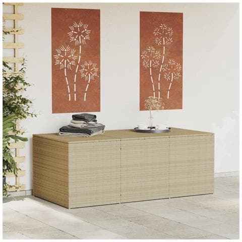 Contenitore Da Giardino Beige Misto 984l In Polyrattan - Foto 2
