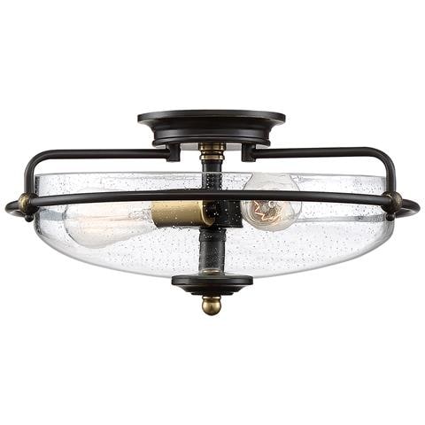 Plafoniera Industrial Nordica Griffin Acciaio Bronzo Ottone 3 Luci E27 - Foto 1