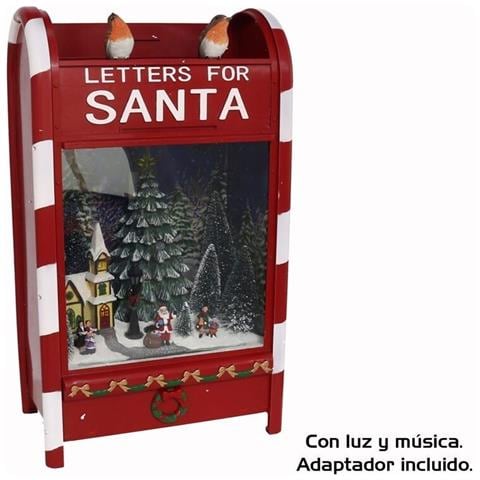 Scena di Natale Buca delle Lettere di Babbo Natale con Musica 32 Led e Movimento - Foto 1