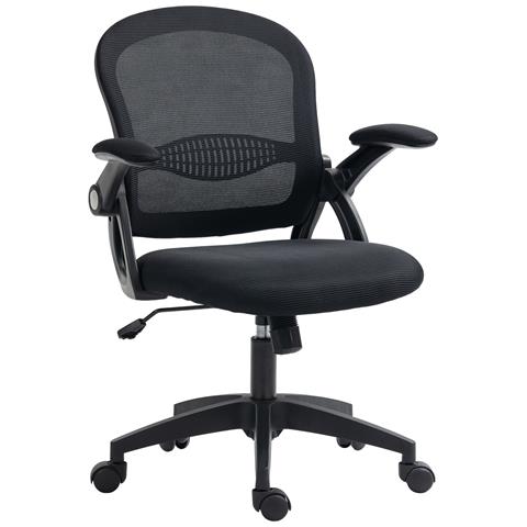 Sedia Da Ufficio Ergonomica Con Schienale A Rete E Altezza Regolabile, 65.5x61.5x88-97.5cm, Nero - Foto 1