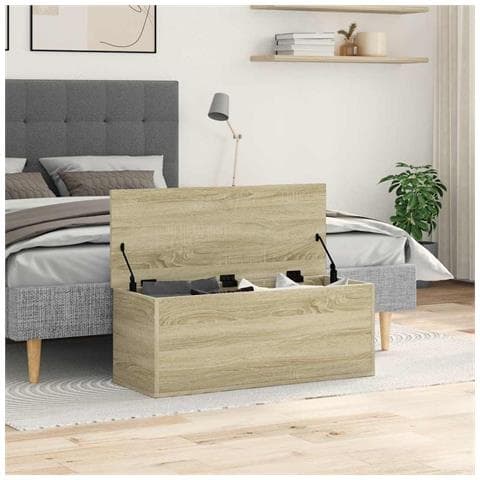 Contenitore Portaoggetti Rovere Sonoma 90x35x35cm In Truciolato - Foto 2