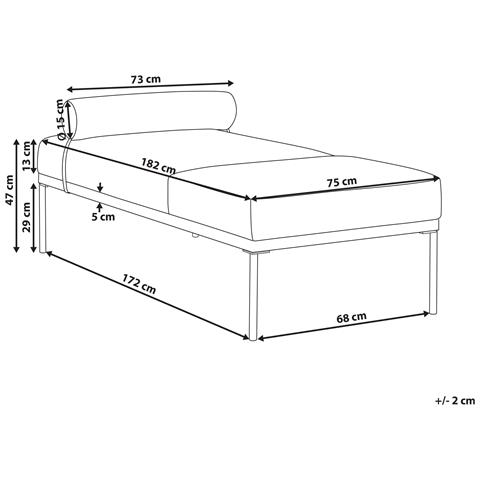 Chaise Longue Malmos Lino Sintetico Pelle Sintetica Marrone Scuro - Foto 8