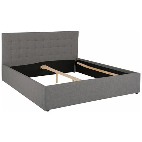 Hamar Letto In Struttura Tessuto Grigio - Foto 1