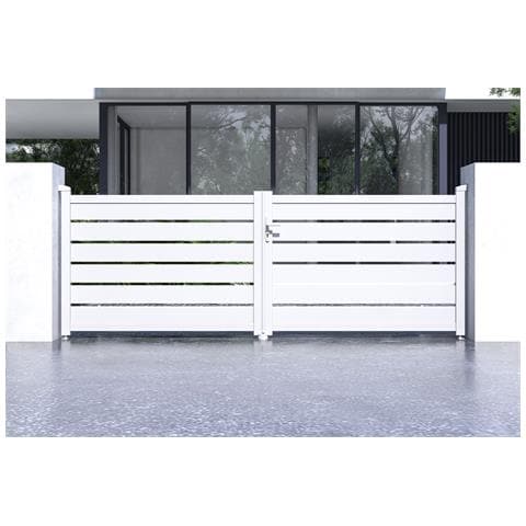 Cancello Battente 3,5m Vogel Alt. 120cm Alluminio Bianco + Motorizzazione Bunker B500 - Foto 2