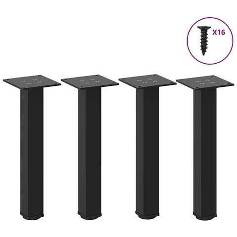 Gambe Per Tavolino 4 Pz Nero 30-32 Cm Acciaio - Foto 1