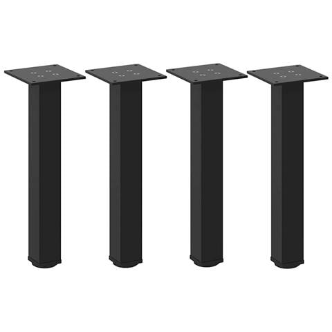 Gambe Per Tavolino 4 Pz Nero 30-32 Cm Acciaio - Foto 2