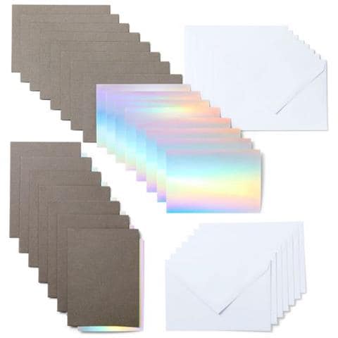 Insert Cards, Gray /Silver Holographic Biglietto di auguri standard 15 pz - Foto 2