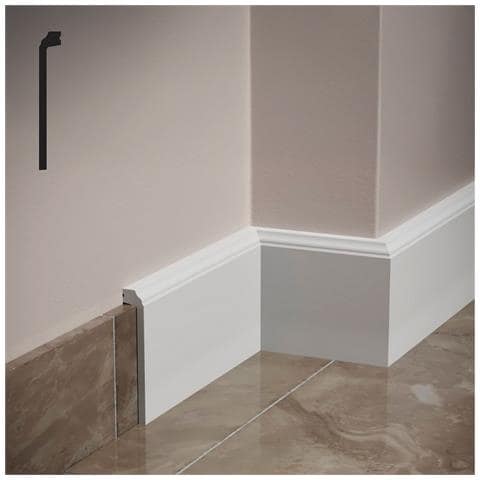 Battiscopa Coprimarmo Firenze  In Polimeri Feelingwood-hd 144x23mm - Bianco (prezzo Al Metro) - Foto 1