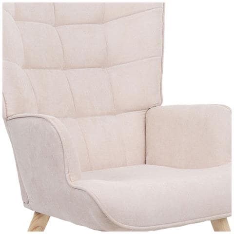 Poltrona Scandinava Stella Tessuto Beige Con Cuciture - Foto 2