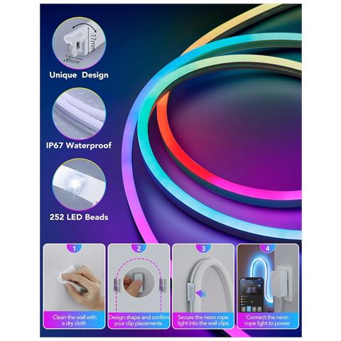 H61A1 striscia luminosa Striscia led universale LED 2000 mm - Foto 3