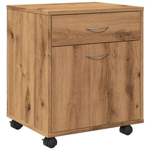 Armadietto Con Ruote Rovere Artigianale 45x38x54 Cm Truciolato - Foto 2