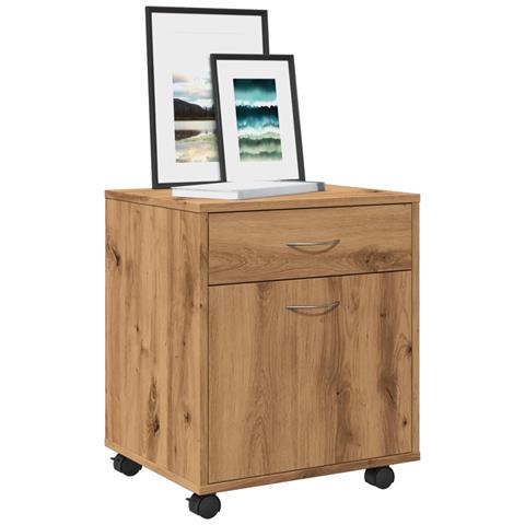 Armadietto Con Ruote Rovere Artigianale 45x38x54 Cm Truciolato - Foto 1