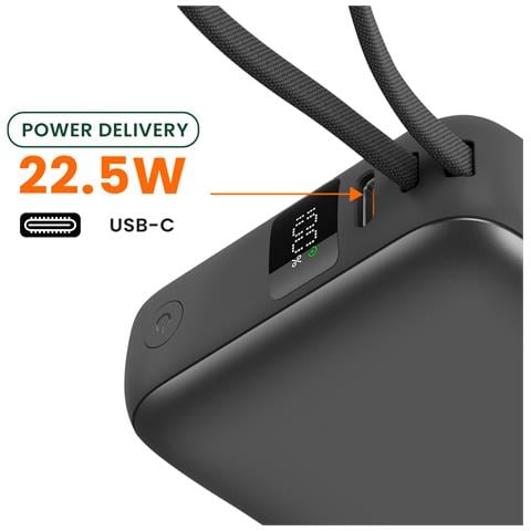 Batteria 10000mah 22.5w Usb-c /lightning /usb-c, Grigio Scuro - Foto 5