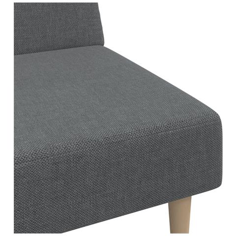 Divano Letto a 2 Posti Grigio Chiaro in Tessuto - Foto 9