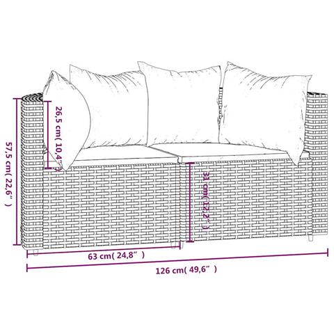 Divani Angolari da Giardino con Cuscini 2pz Polyrattan Marrone - Foto 9