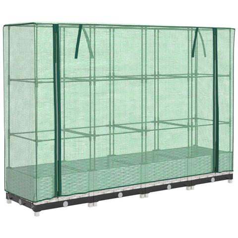 Letto Rialzato con Copertura Serra Effetto Rattan 160x40x123 cm - Foto 1