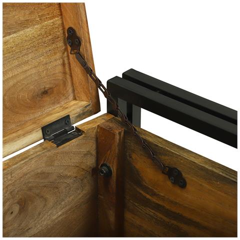 Scatola di Stoccaggio 50x50x50 cm in Legno Massello di Mango Grezzo - Foto 9