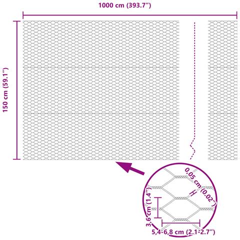 Recinzione Esagonale 1.5x10 m in Acciaio Zincato - Foto 8