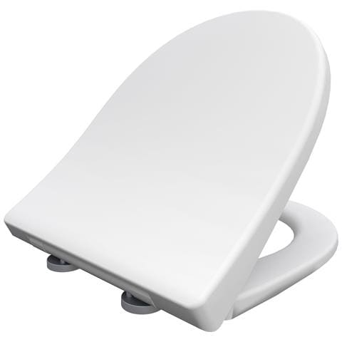D-shape Sedile Wc A Chiusura Rallentata Universale Silenzioso Bianco - Foto 1