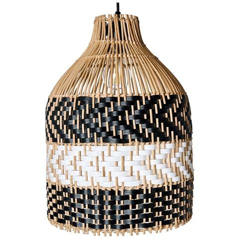 Lampadario Turabo Rattan Nero /bianco - Foto 2