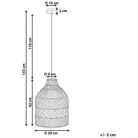Lampadario Turabo Rattan Nero /bianco - Foto 7