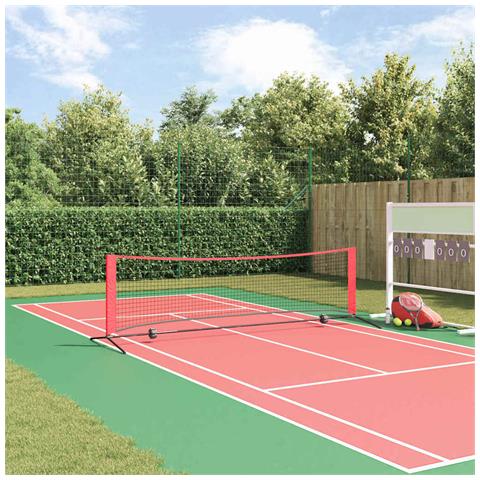 Rete da tennis Nero e rosso 301 x 90.5 x 87 cm Poliestere - Foto 2