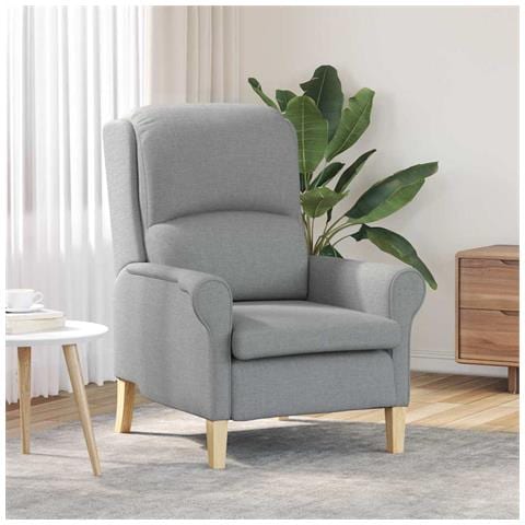 poltrona Grigio chiaro 76 x 94 x 102 cm Tessuto - Foto 2