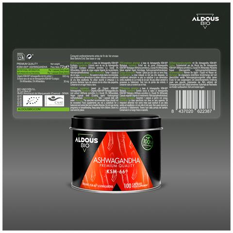 Estratto Di Radice Di Ashwagandha Ksm-66 ® Biologico Aldous Bio | 100 Capsule - Foto 6