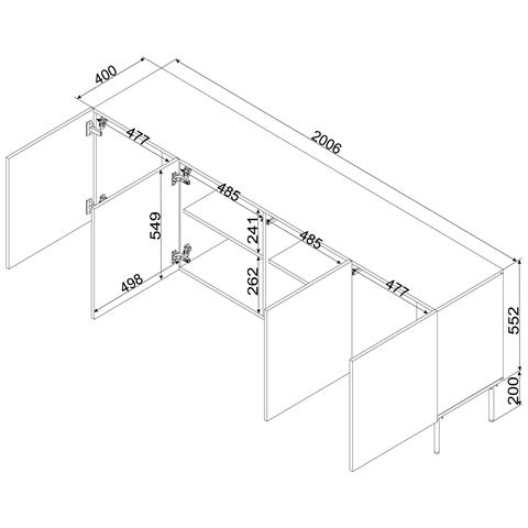 Cassettiera ISLA 200x40x75 cashmere opaco - Foto 2
