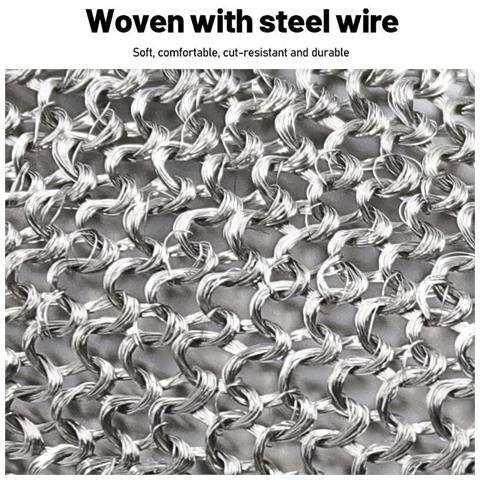 Guanti In Filo Di Acciaio Inossidabile Resistenti Al Taglio Di Livello 5 - Protezione Mani Definitiva M - Foto 5