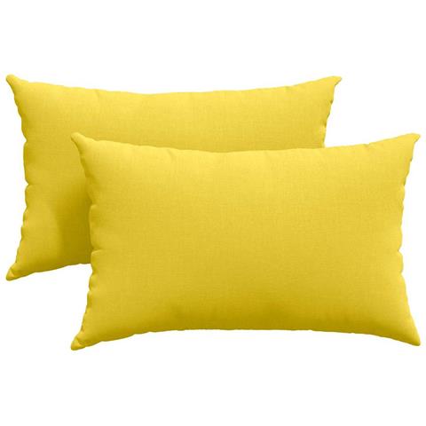 Cuscini da Divano 2 pcs Giallo Chiaro 50 x 30 cm Tessuto - Foto 1