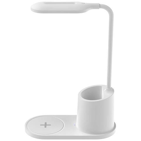 Lampada Da Scrivania Led 3 Toni Con Ricarica A Induzione 10w, Bianco - Foto 1