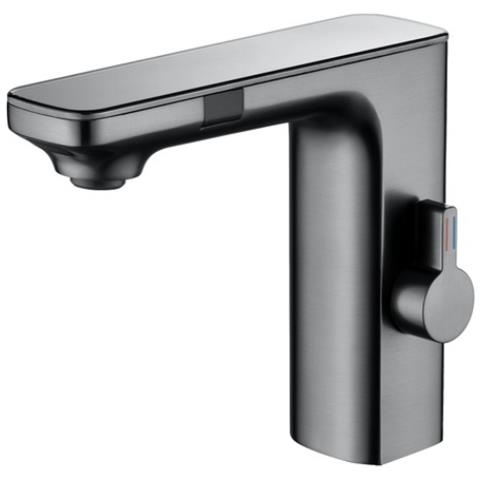 Rubinetto per lavabo da bagno, Blackswan, tipo M226, modello grigio antracite, con display LCD e sensore, dimensione 18 cm - Foto 1