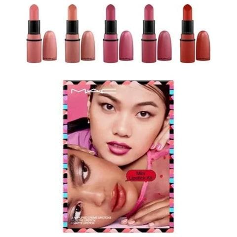 Mini Lipstick Kit Set : Amplified, Matte, Cream Lipstick, You Can't Chili With Us, 1.8 G *miniature + Amplified, Matte, Cream Lipstick, Double Date, 1.8 G *miniature + Amplified, Matte, Cream Lipstick, Velvet Teddy, 1.8 G *miniature + Amplified, Matte, - Foto 1